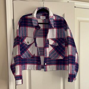 Plaid Jacket with Pink and Blue Pattern